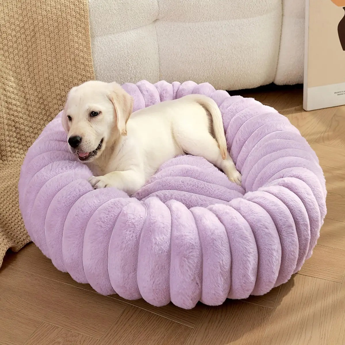 High-Quality Rabbit Fur Pet Bed for Cats & Dogs_CWMM5887
