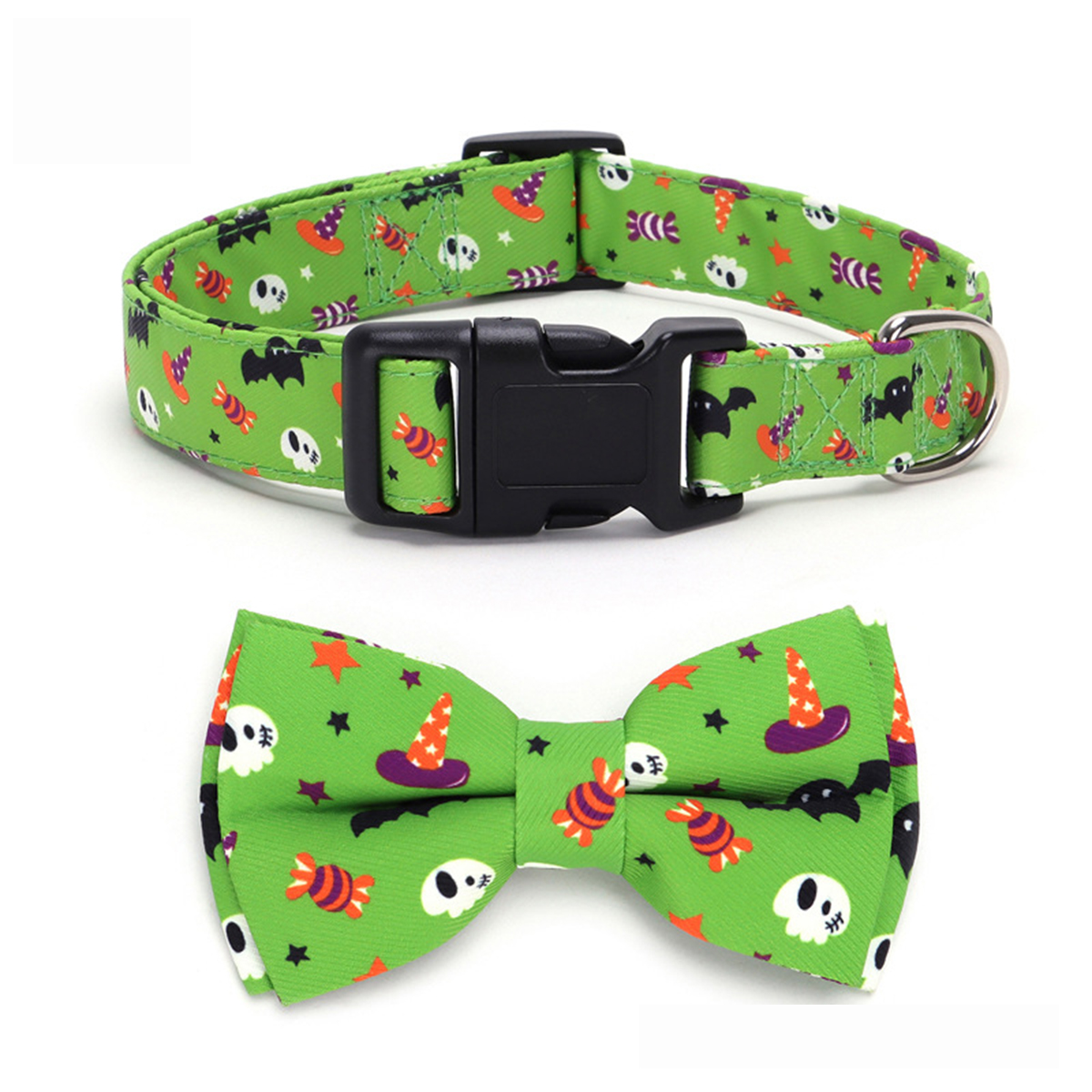 Halloween Themed Pet Collar with Pumpkin & Ghost_CWMM7580