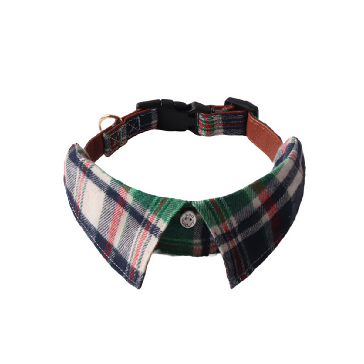 Dog Collar - Plaid Button Design_CWMM7775