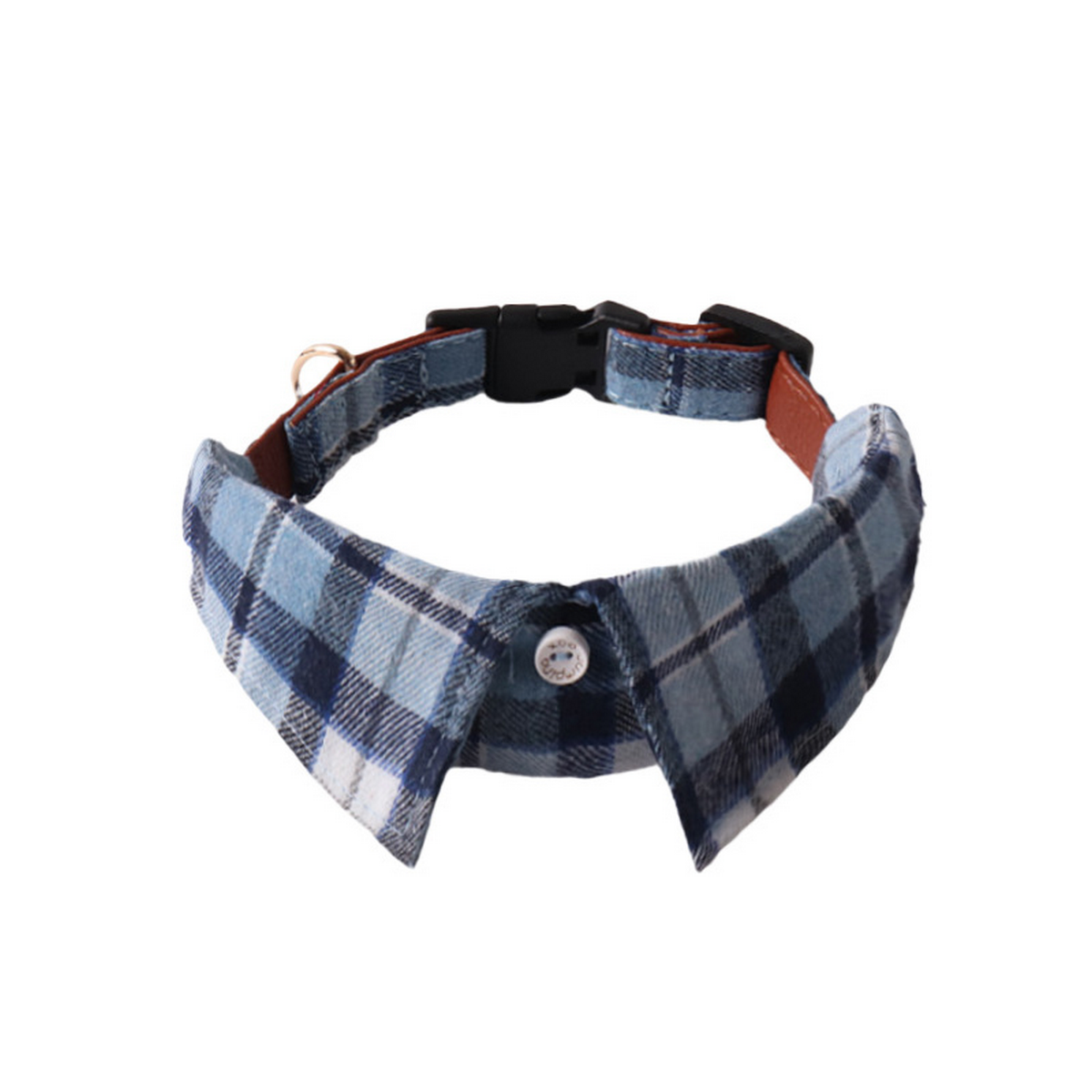 Dog Collar - Plaid Button Design_CWMM7775