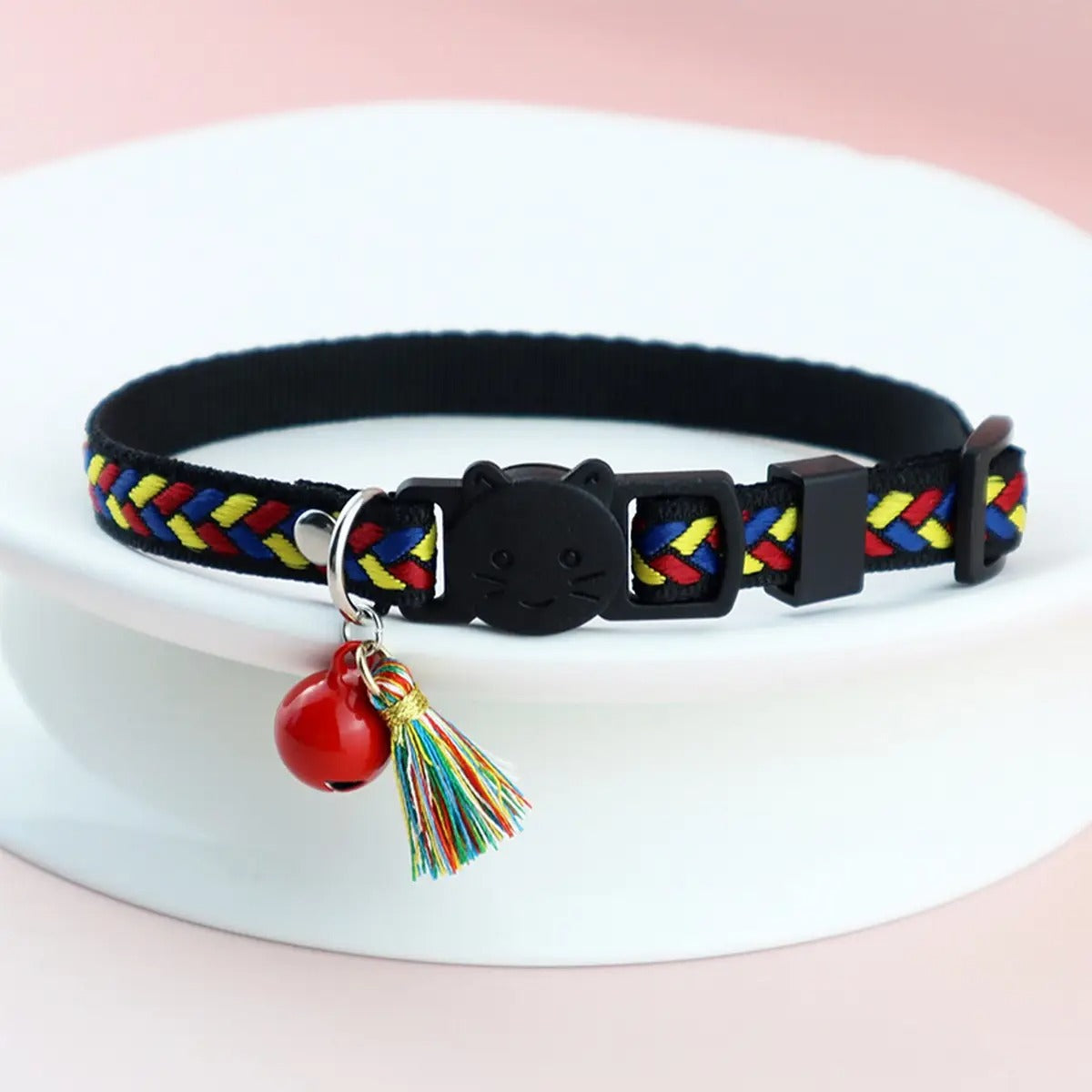 Jacquard Pet Collar With Bell And Tassel_CWMM5964