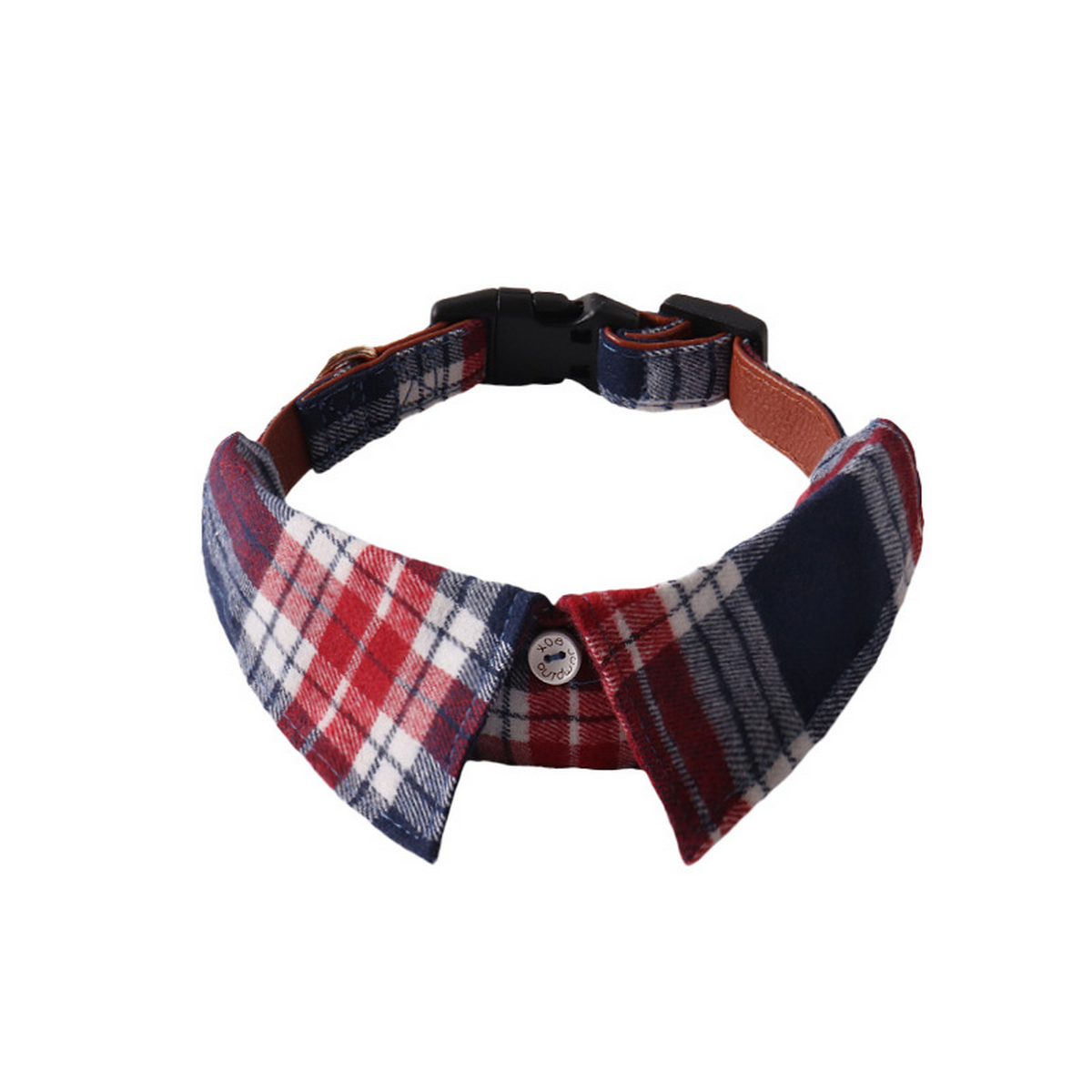 Dog Collar - Plaid Button Design_CWMM7775