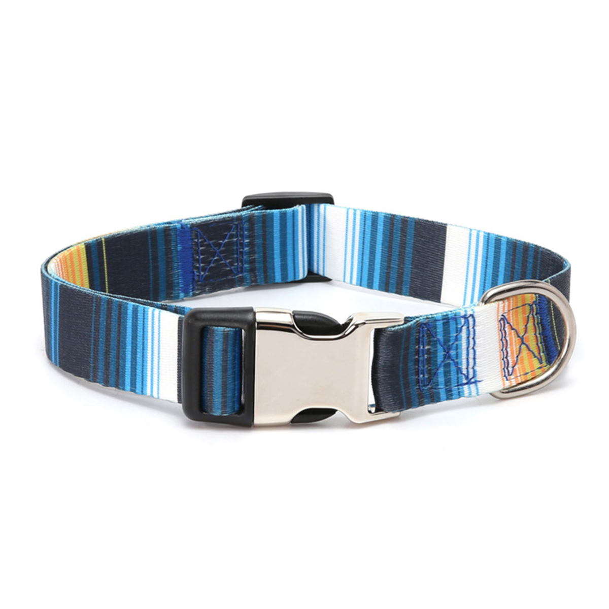 Boho Forest Print Pet Collar with Custom ID_CWMM7576