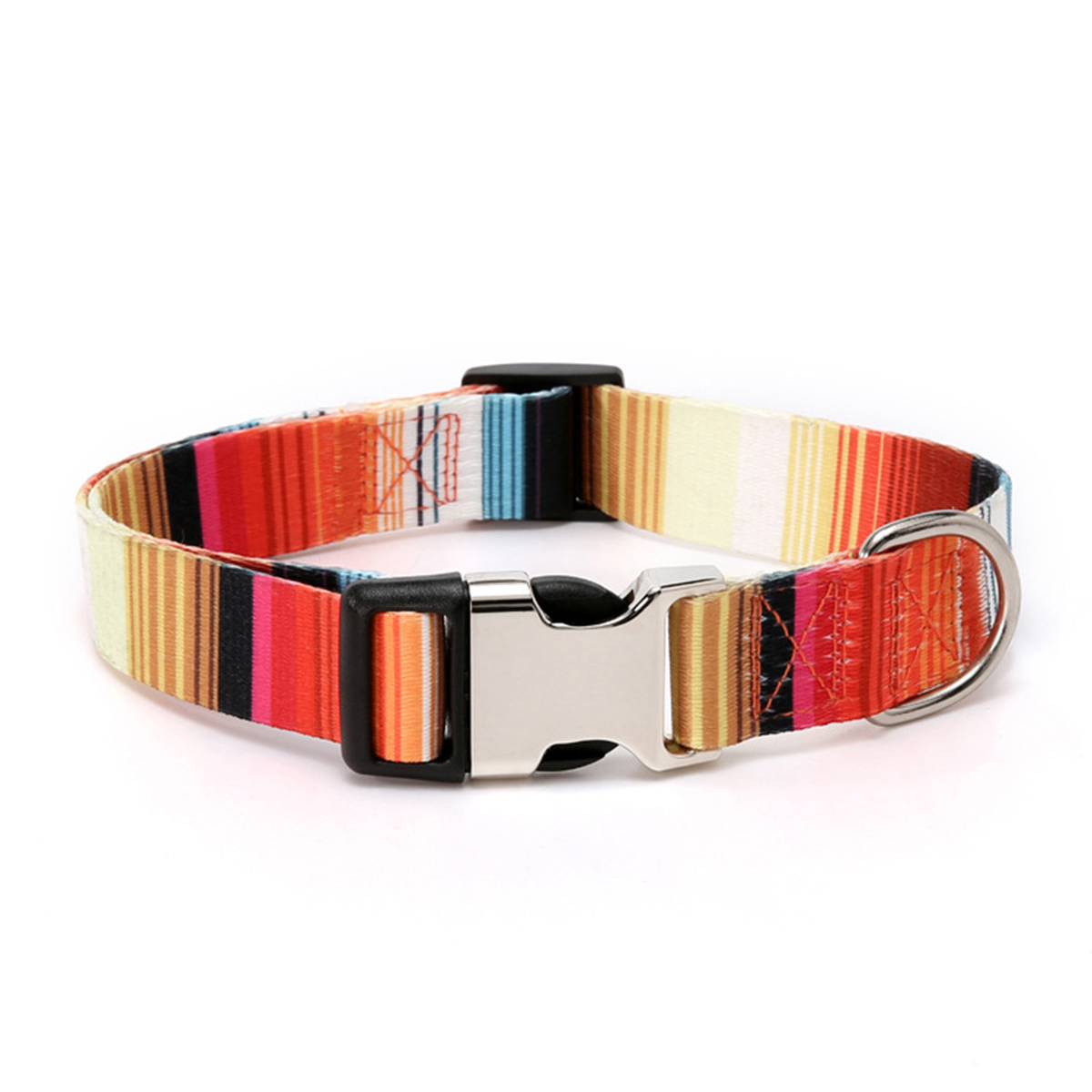 Boho Forest Print Pet Collar with Custom ID_CWMM7576