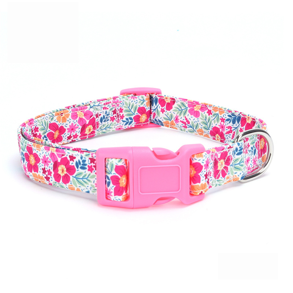 Cute Floral Bow Pet Collar with Colorful Buckle_CWMM7582