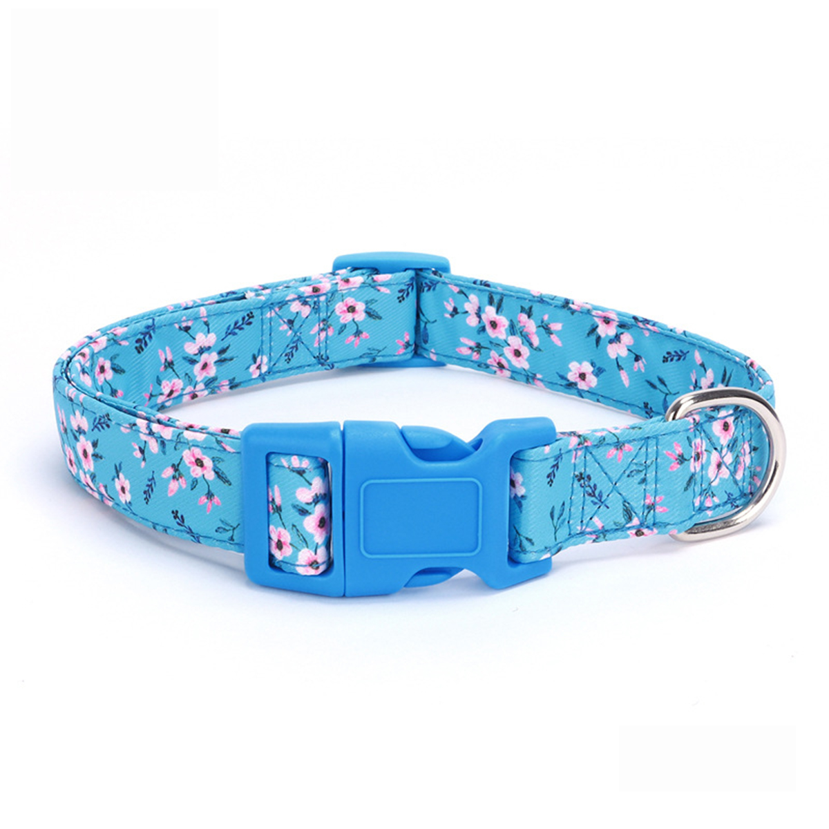 Cute Floral Bow Pet Collar with Colorful Buckle_CWMM7582