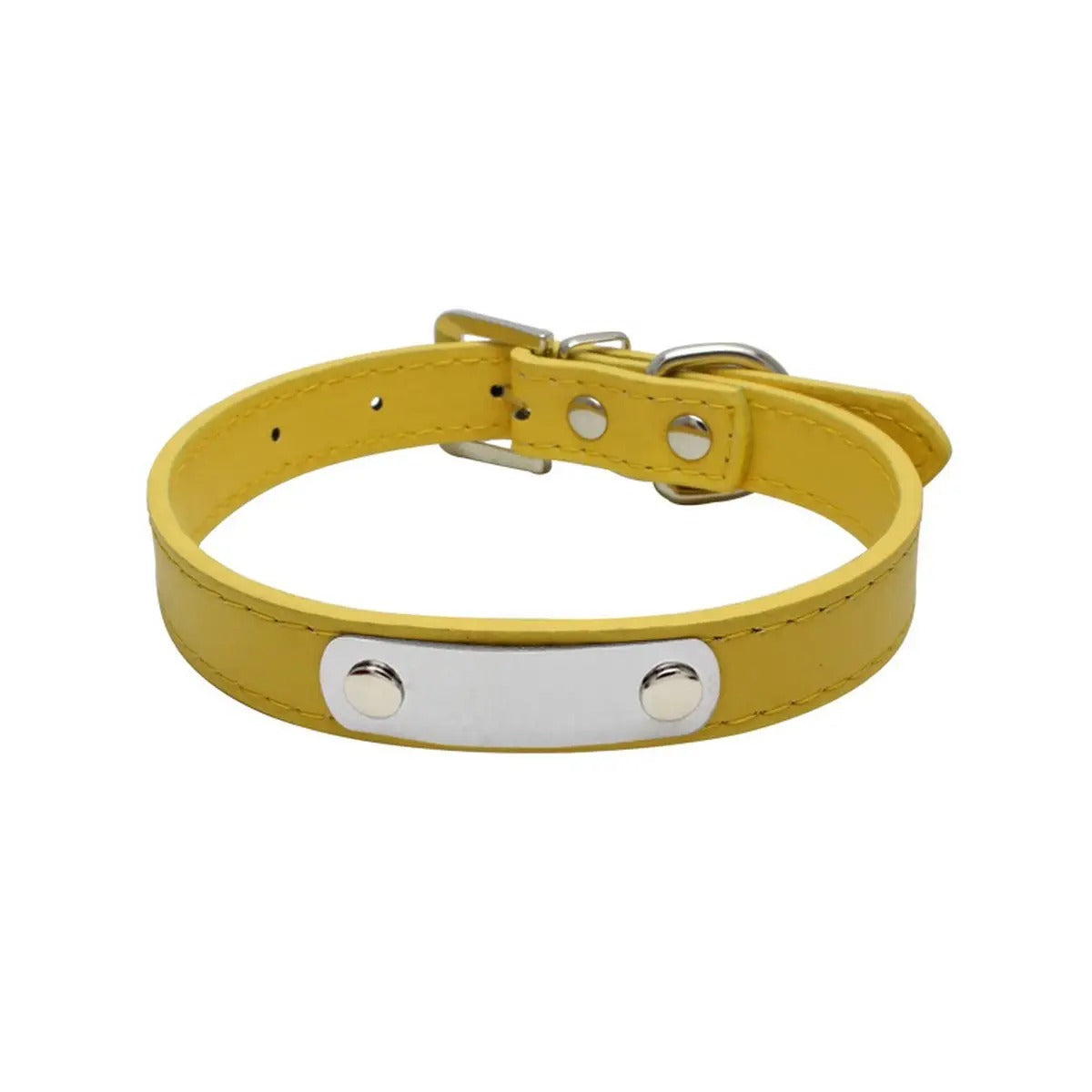 Laser Engraved PU Pet Collar for Dogs Cats_CWMM5983