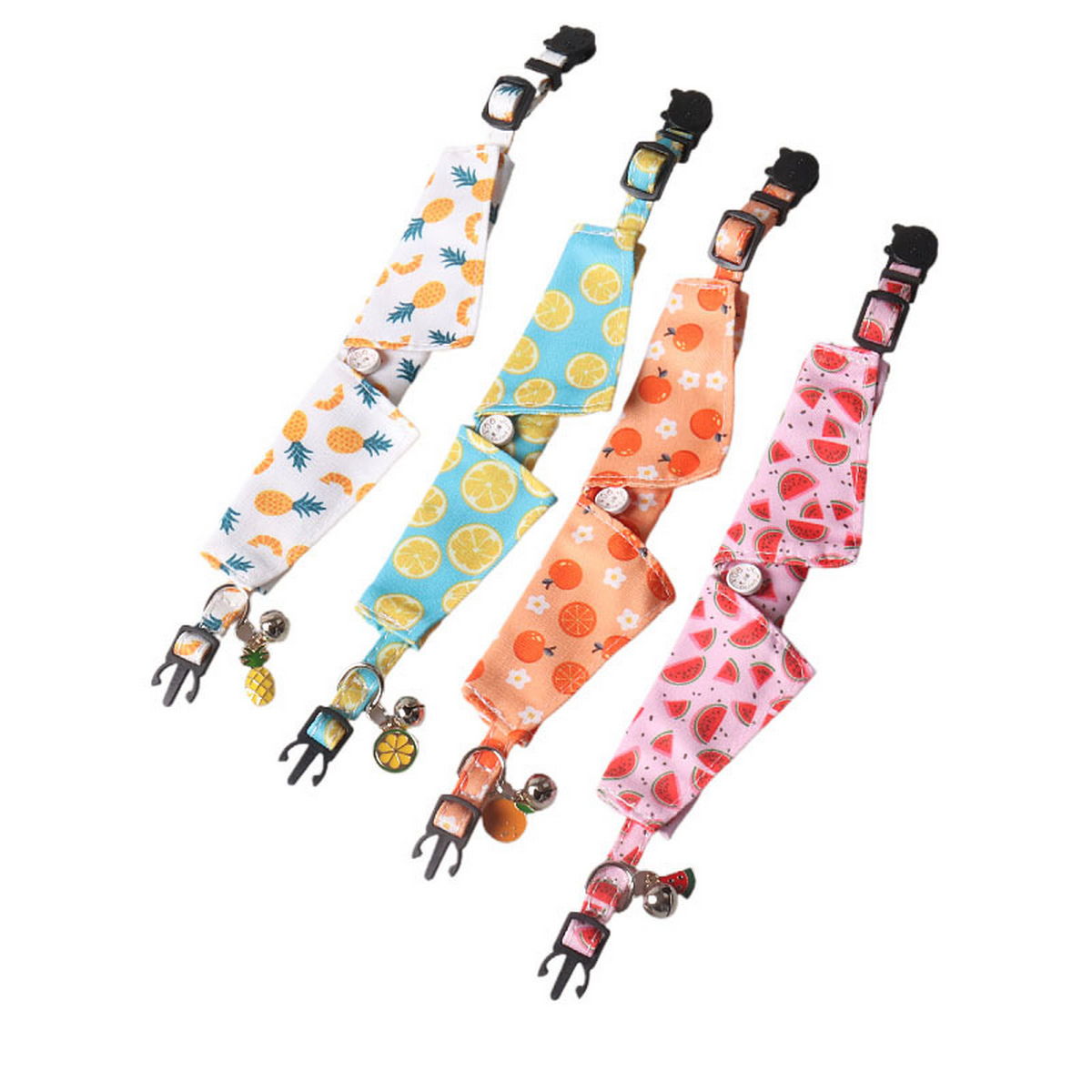 Floral Cat Collar with Bell – Adjustable Fit_CWMM7614