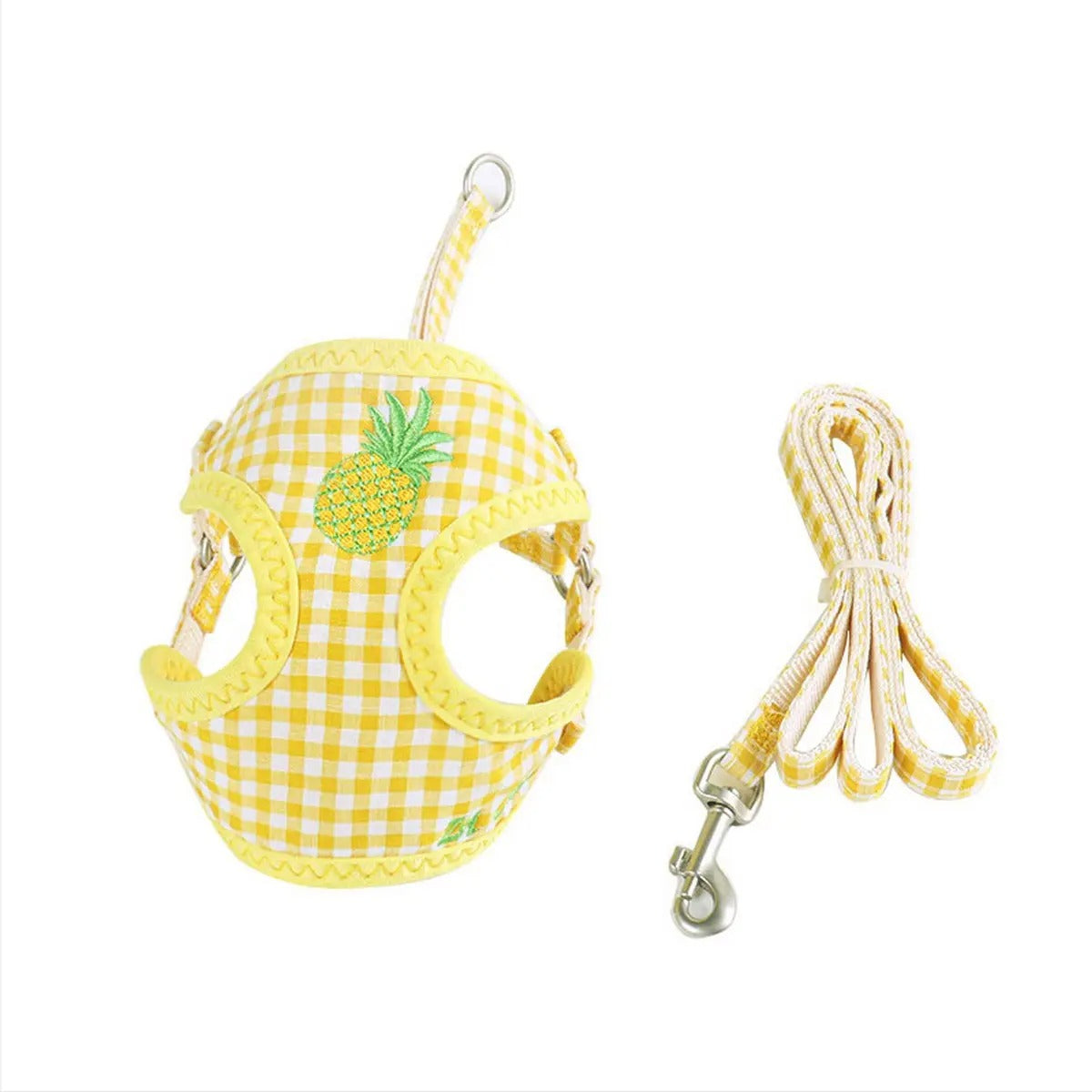 Fruit Embroidery Nylon Webbing Pet Leash Harness_CWMM5961