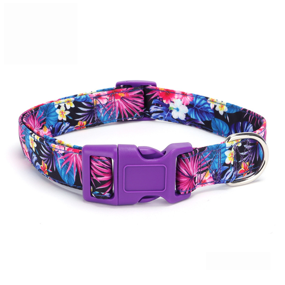Cute Floral Bow Pet Collar with Colorful Buckle_CWMM7582
