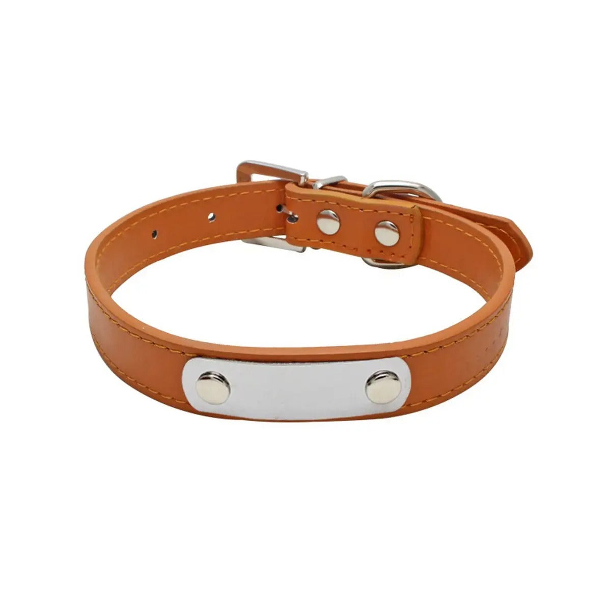 Laser Engraved PU Pet Collar for Dogs Cats_CWMM5983