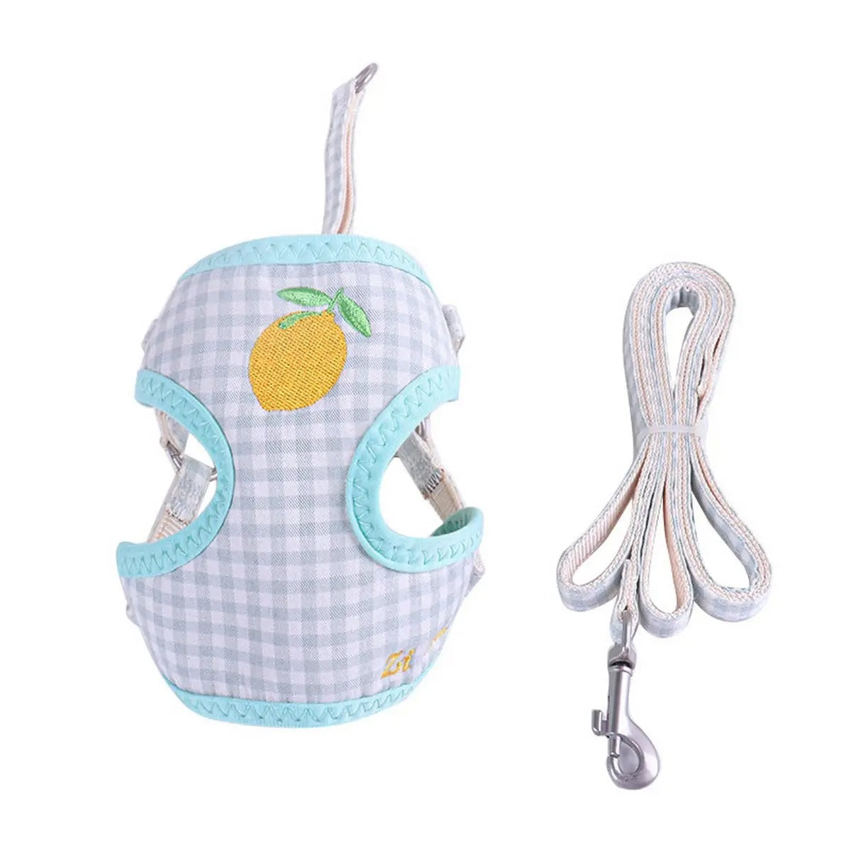 Fruit Embroidery Nylon Webbing Pet Leash Harness_CWMM5961