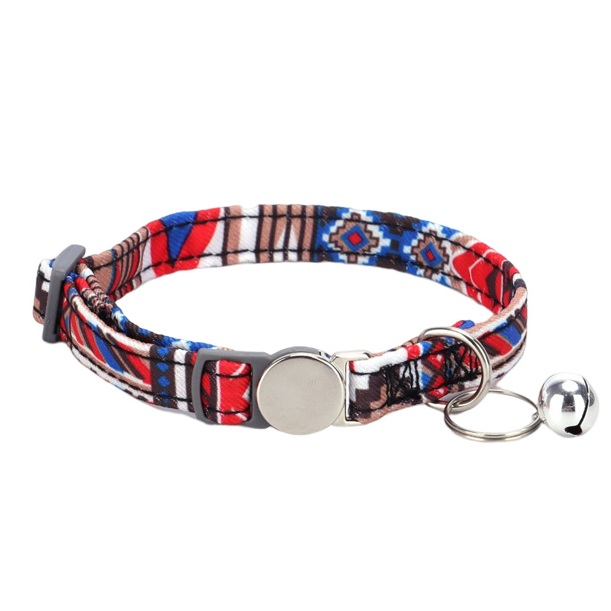 Boho Chic Floral Cat Collar with Custom Engraving_CWMM7577