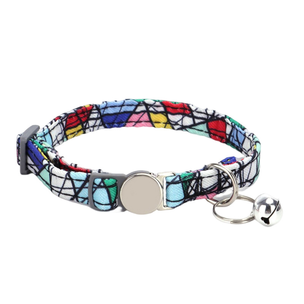 Boho Chic Floral Cat Collar with Custom Engraving_CWMM7577
