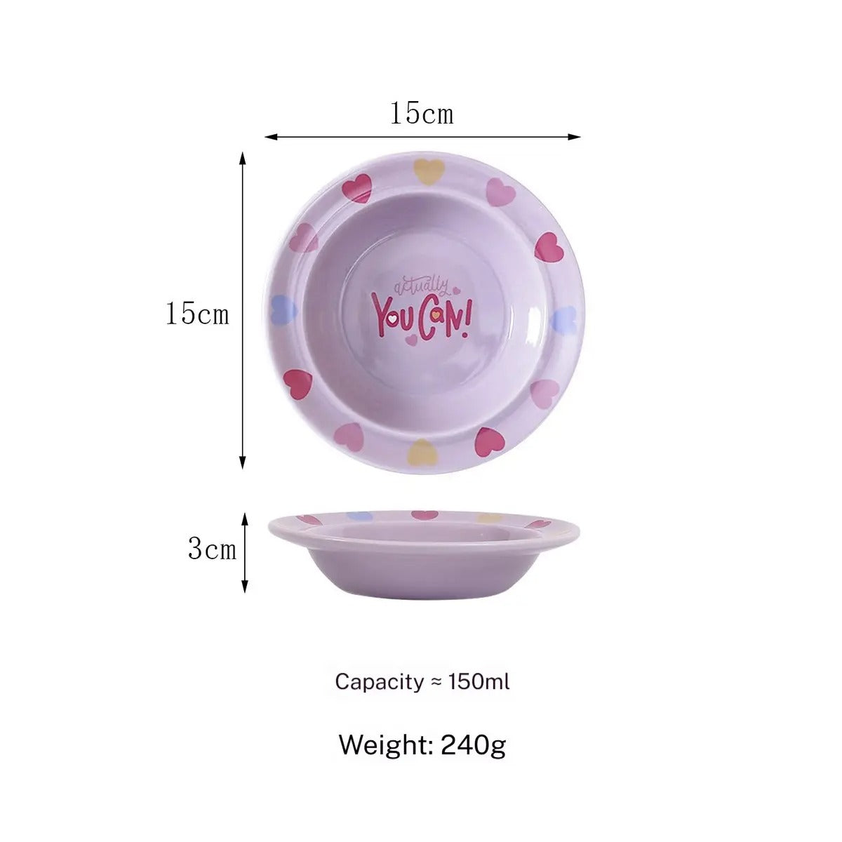 Cartoon Ceramic Pet Bowl with Edge Guard_CWMM5933