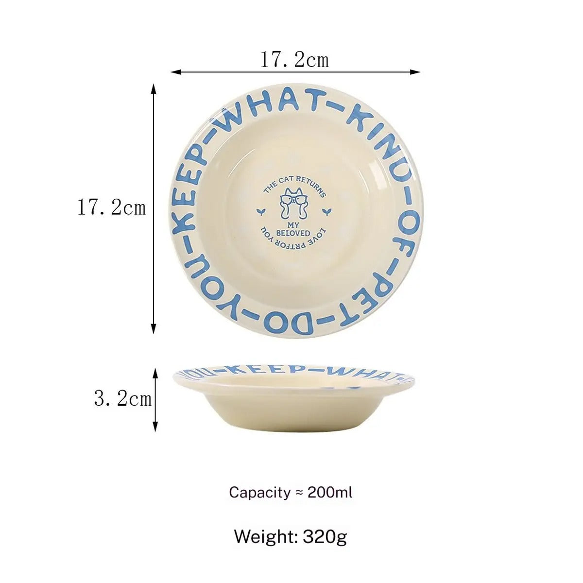 Cartoon Ceramic Pet Bowl with Edge Guard_CWMM5933