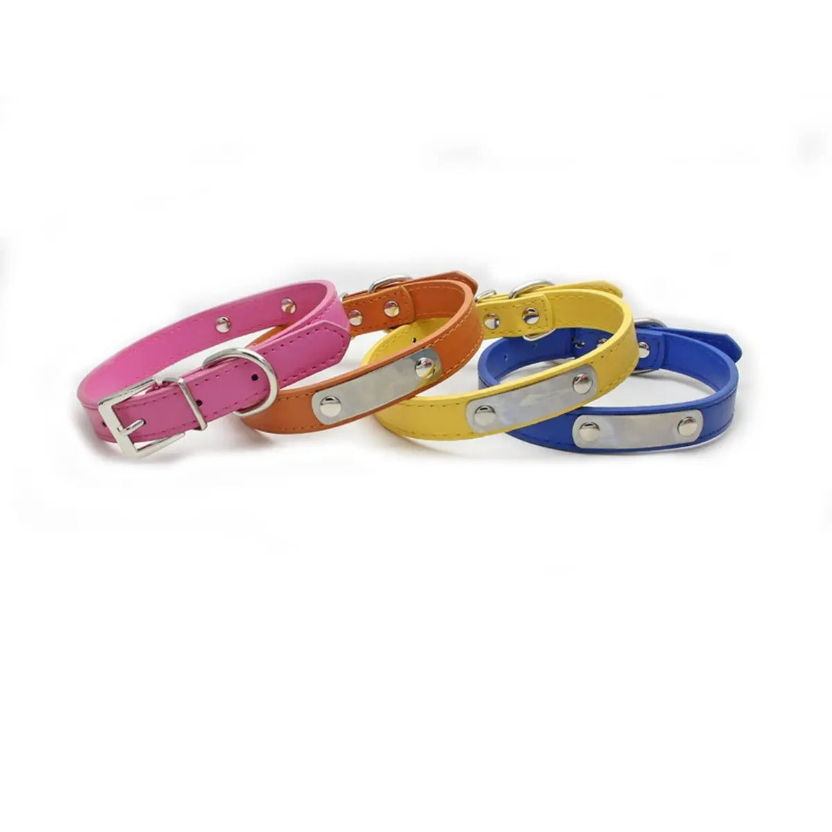 Laser Engraved PU Pet Collar for Dogs Cats_CWMM5983