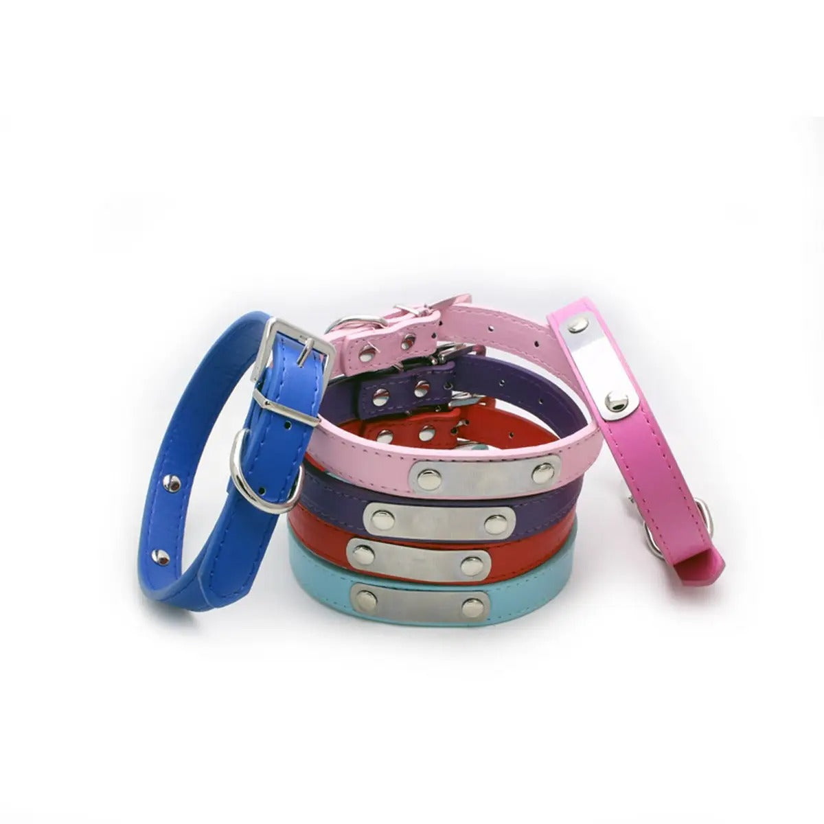 Laser Engraved PU Pet Collar for Dogs Cats_CWMM5983