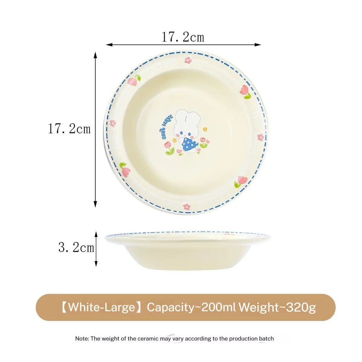 Cartoon Ceramic Pet Bowl with Edge Guard_CWMM5933