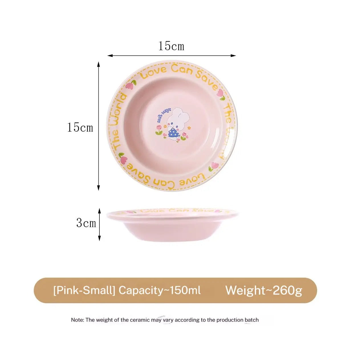 Cartoon Ceramic Pet Bowl with Edge Guard_CWMM5933