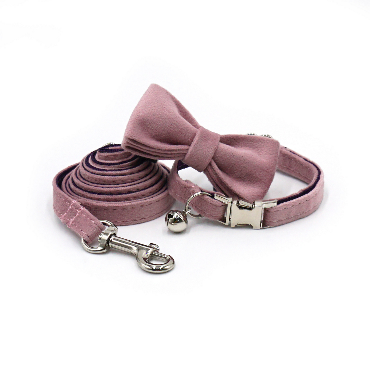 Cute Velvet Cat Collar – Bell & Laser Engraving_CWMM7099
