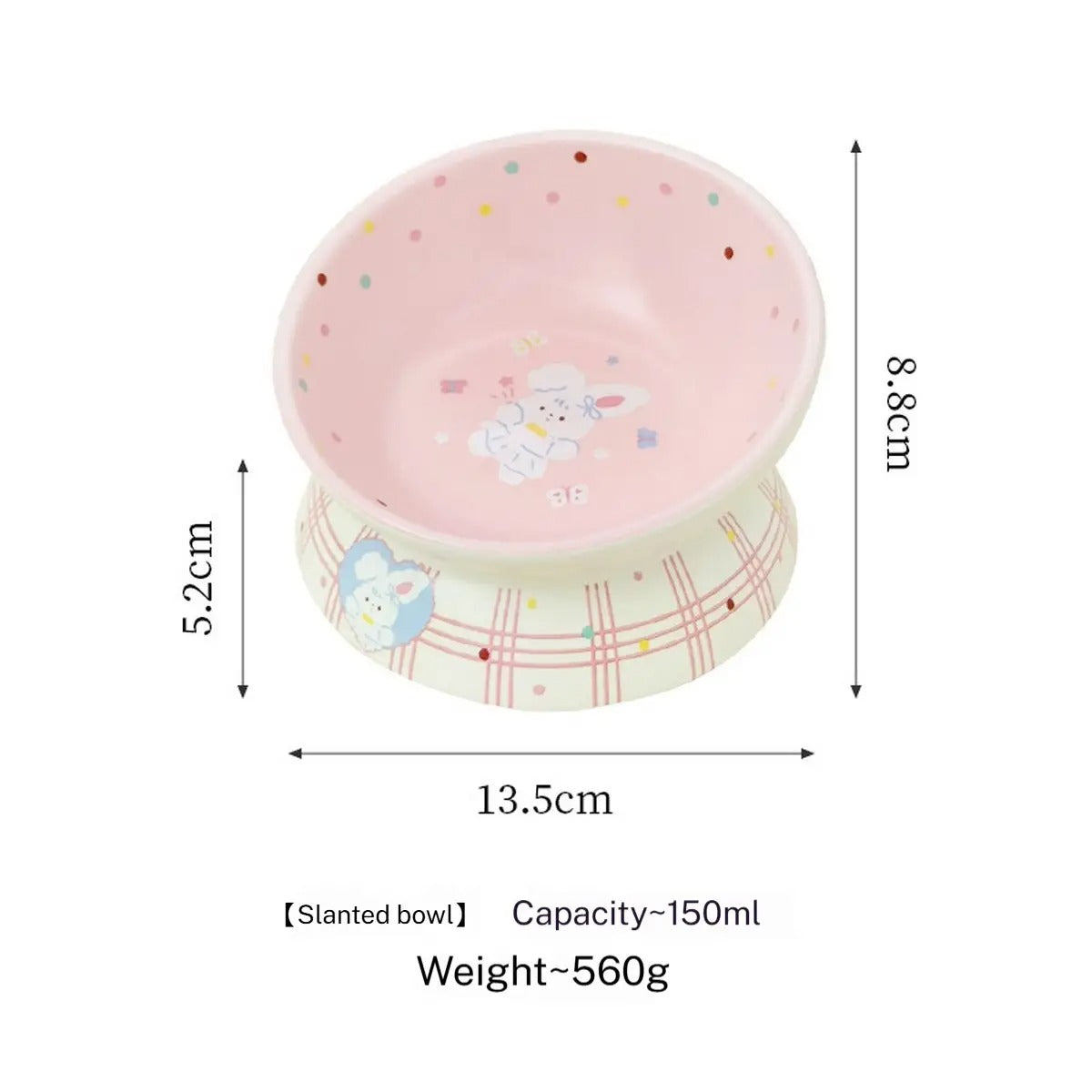 Cute Cartoon Ceramic Pet Bowl for Food & Water_CWMM5935