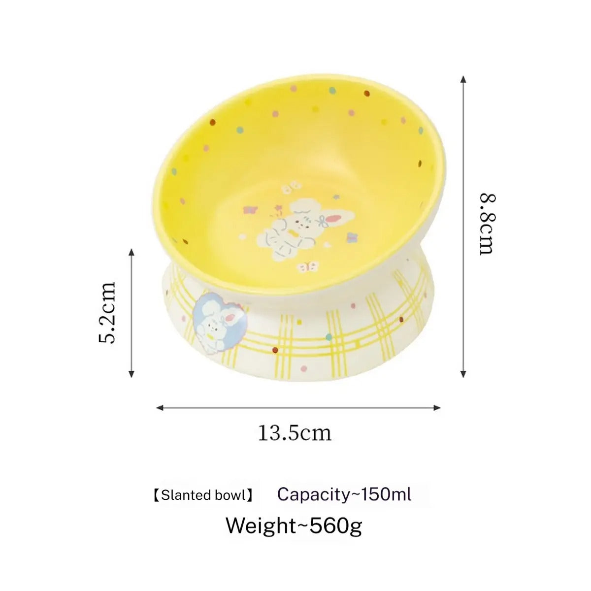 Cute Cartoon Ceramic Pet Bowl for Food & Water_CWMM5935