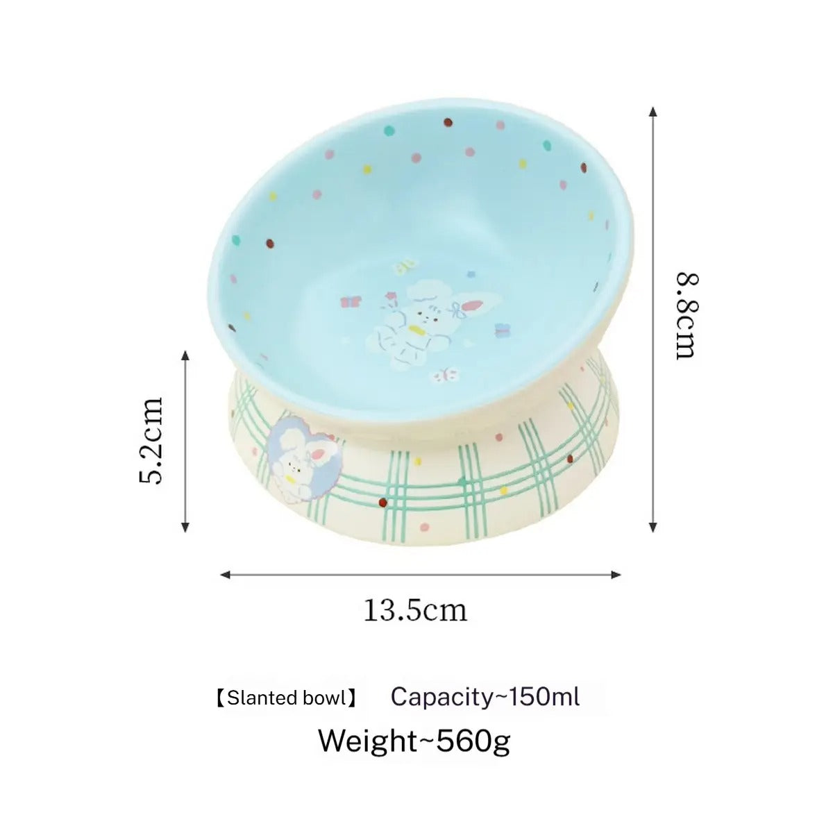 Cute Cartoon Ceramic Pet Bowl for Food & Water_CWMM5935