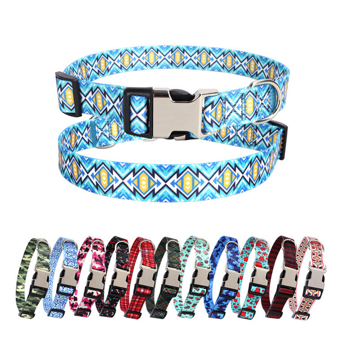 Customizable Camouflage Pet ID Tag Collar_CWMM7573