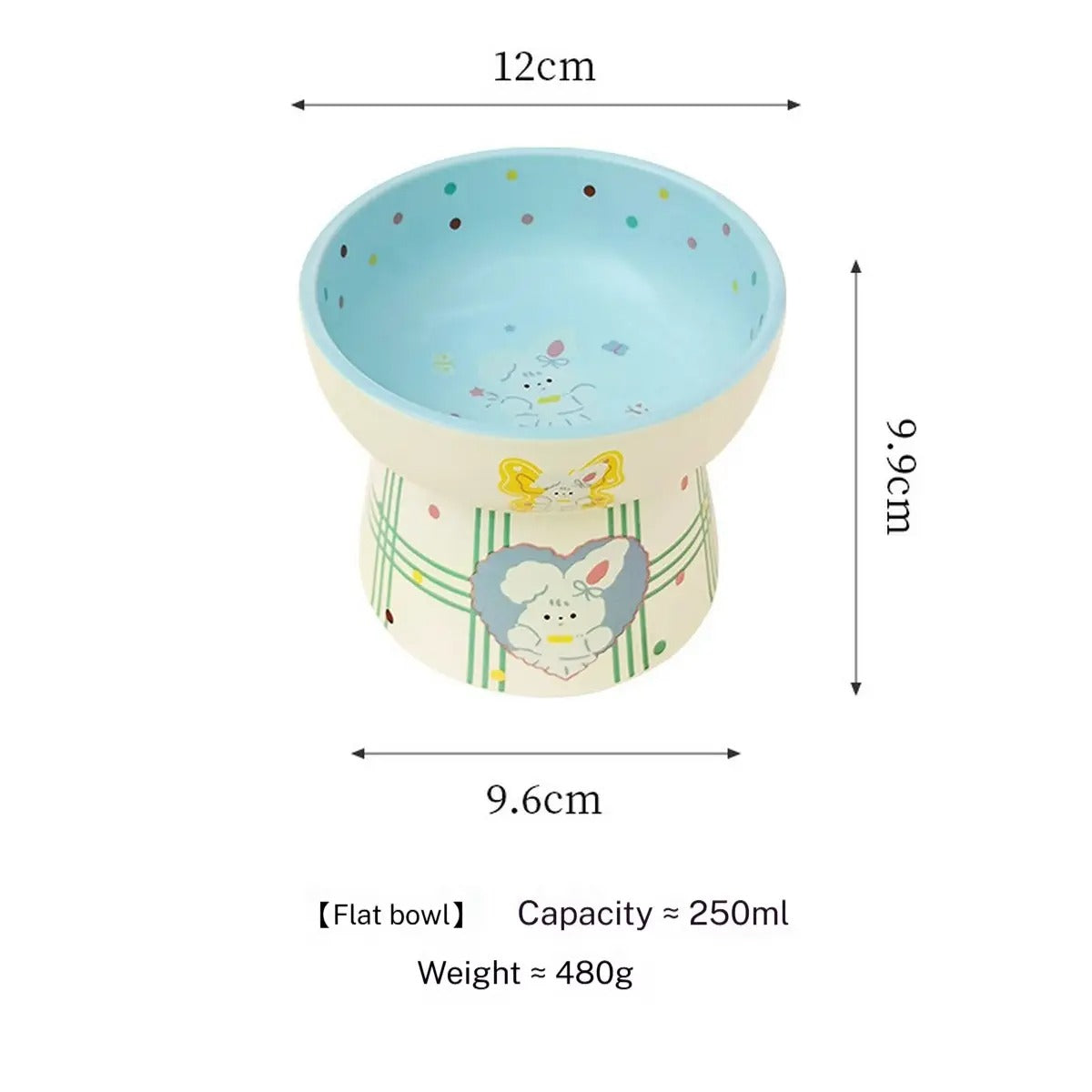 Cute Cartoon Ceramic Pet Bowl for Food & Water_CWMM5935