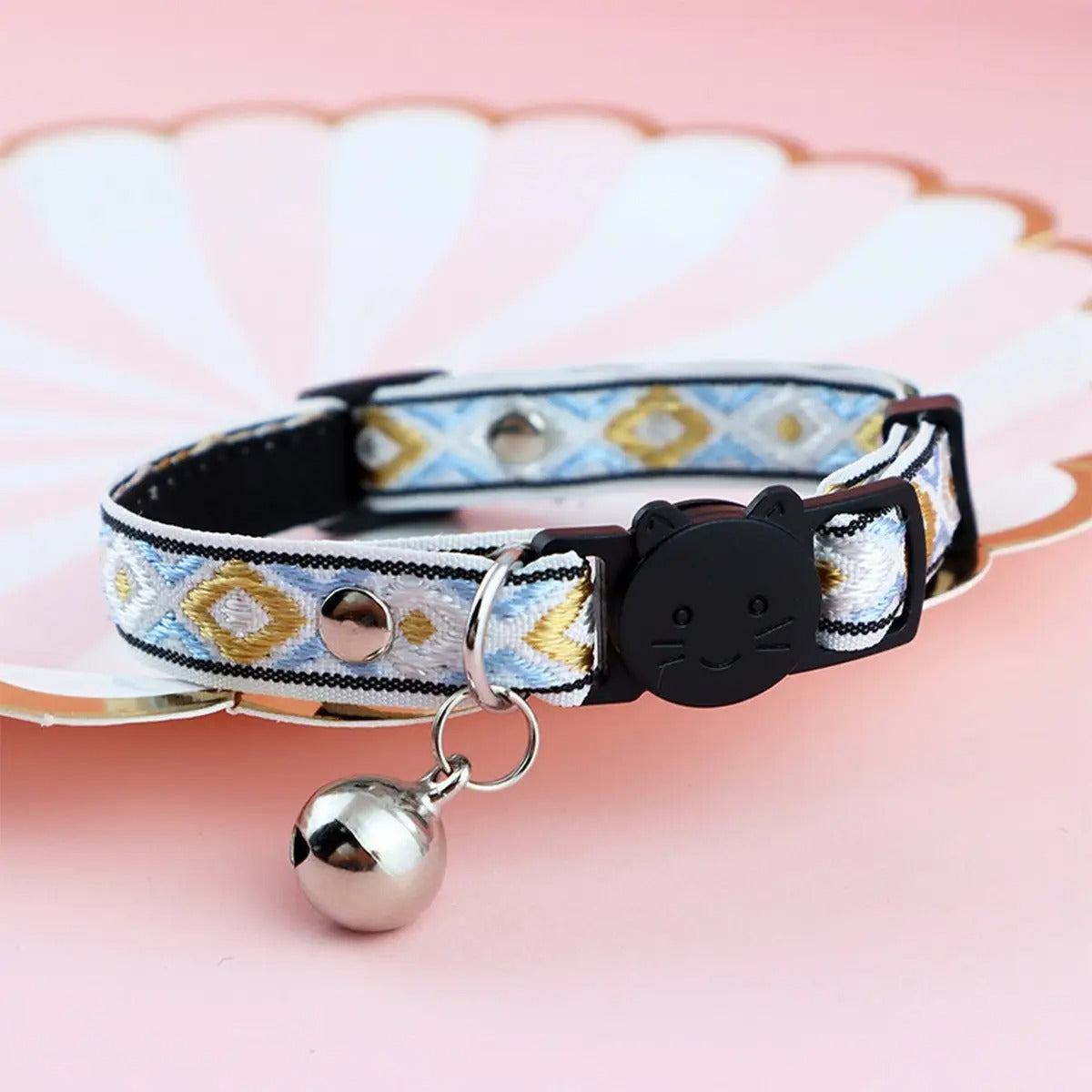 Colorful woven cat&dog collar (with bell tassel)_CWMM5968