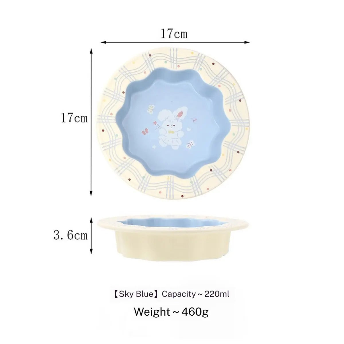 Cute Cartoon Ceramic Pet Bowl for Food & Water_CWMM5935