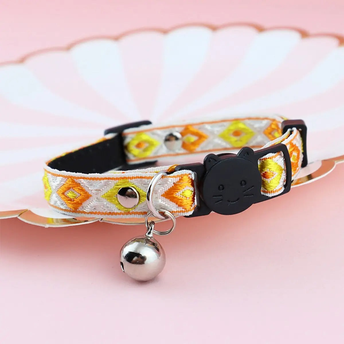 Colorful woven cat&dog collar (with bell tassel)_CWMM5968