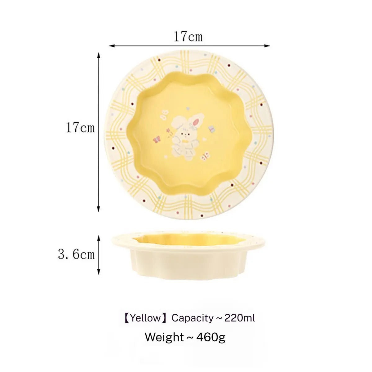 Cute Cartoon Ceramic Pet Bowl for Food & Water_CWMM5935