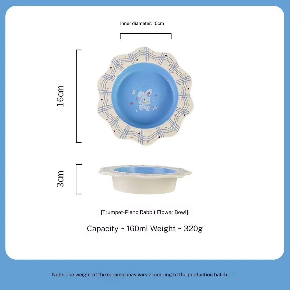 Cute Cartoon Ceramic Pet Bowl for Food & Water_CWMM5935