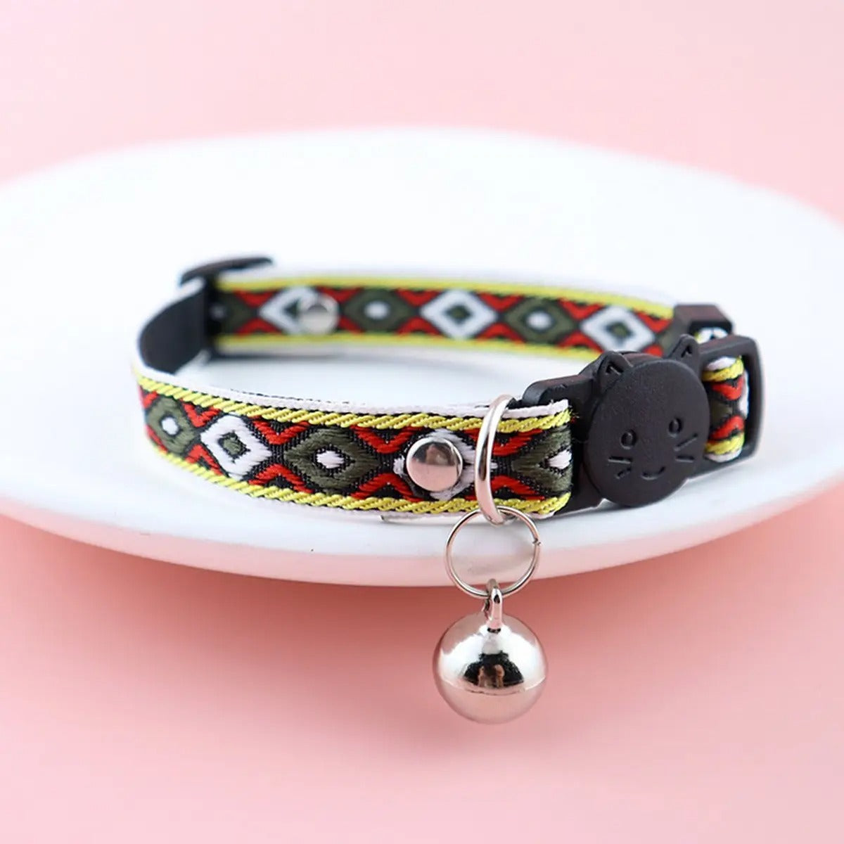 Colorful woven cat&dog collar (with bell tassel)_CWMM5968