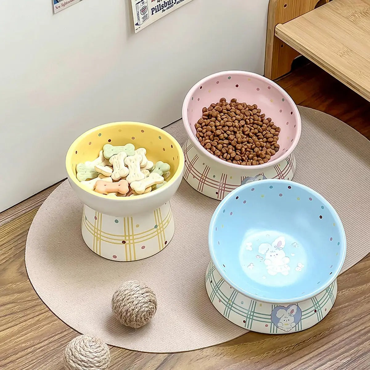 Cute Cartoon Ceramic Pet Bowl for Food & Water_CWMM5935
