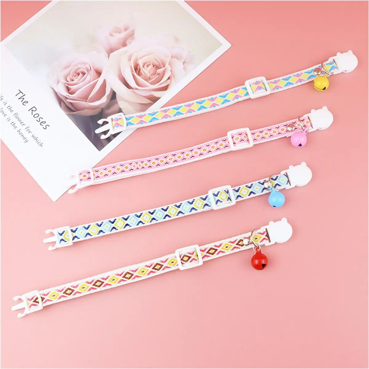Colorful woven cat&dog collar (with bell tassel)_CWMM5968