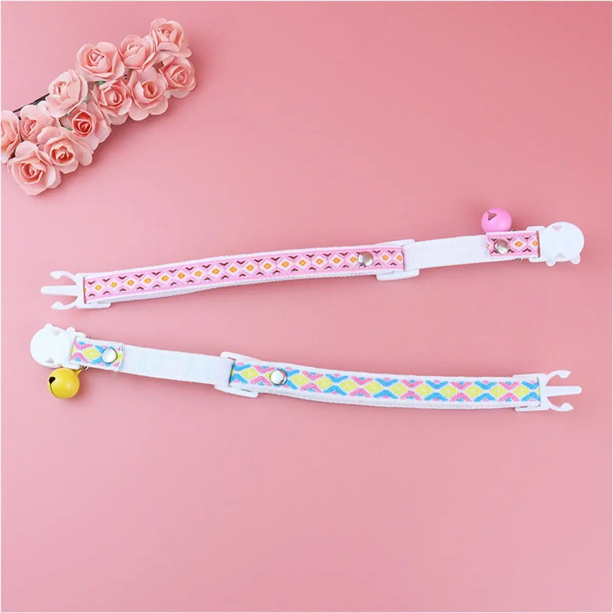 Colorful woven cat&dog collar (with bell tassel)_CWMM5968
