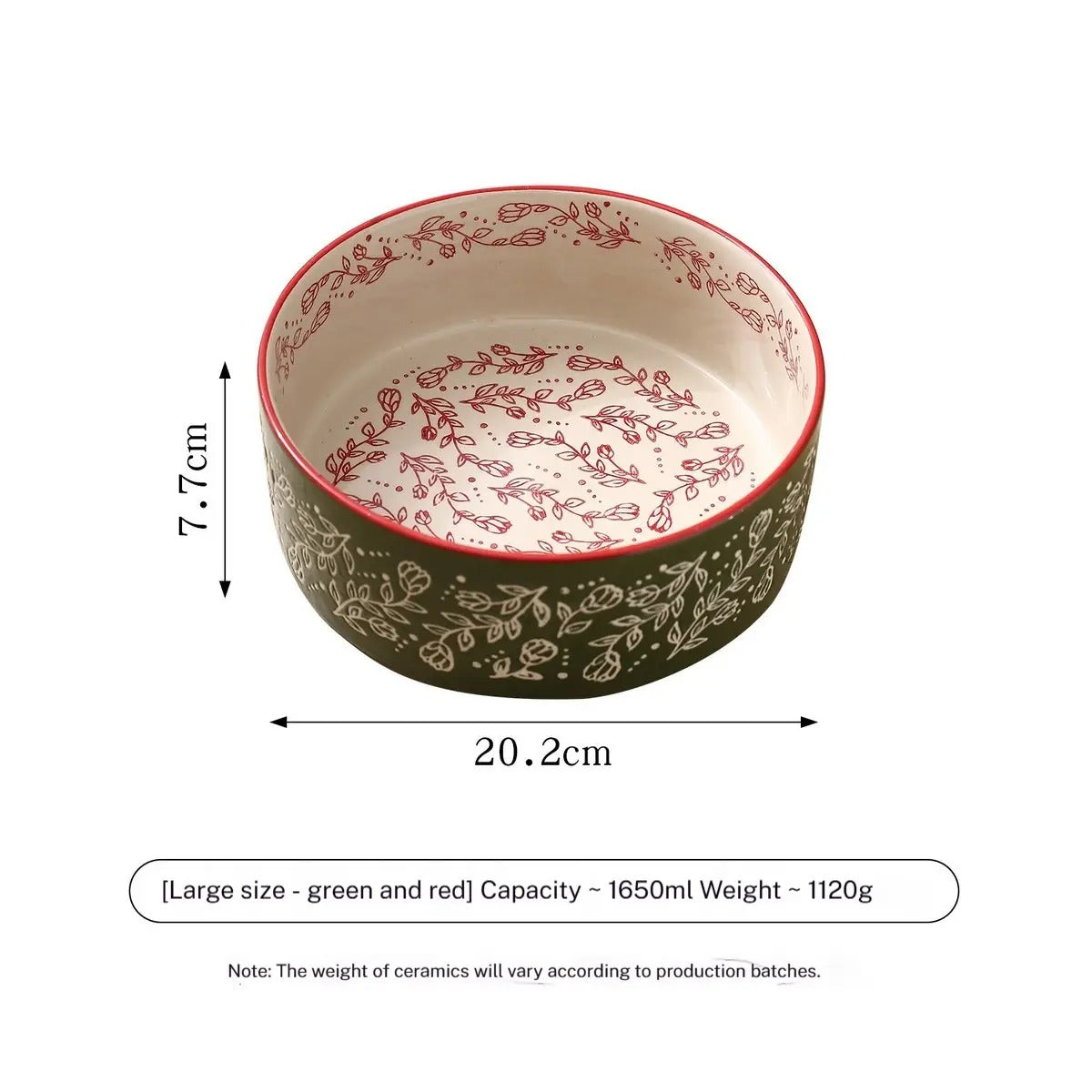 Boho Ceramic Pet Bowl with Wooden Stand_CWMM5944