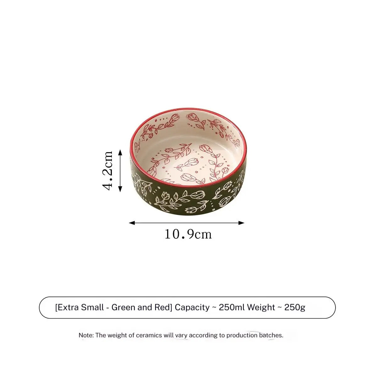 Boho Ceramic Pet Bowl with Wooden Stand_CWMM5944