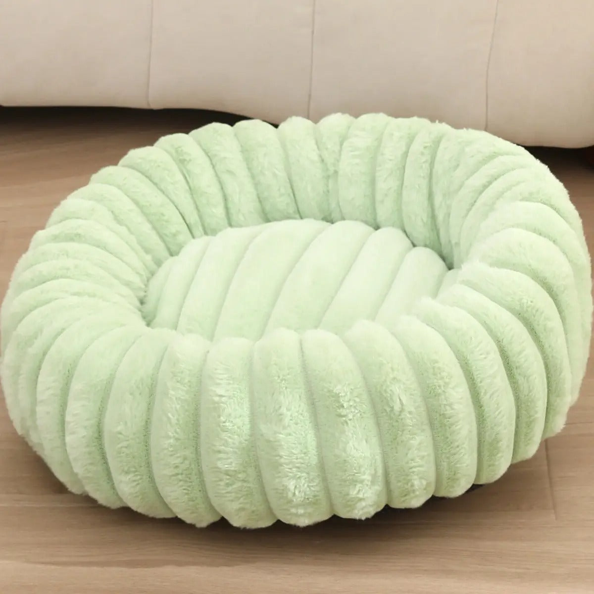 High-Density Faux Fur Round Pet Bed for Winter_CWMM5880