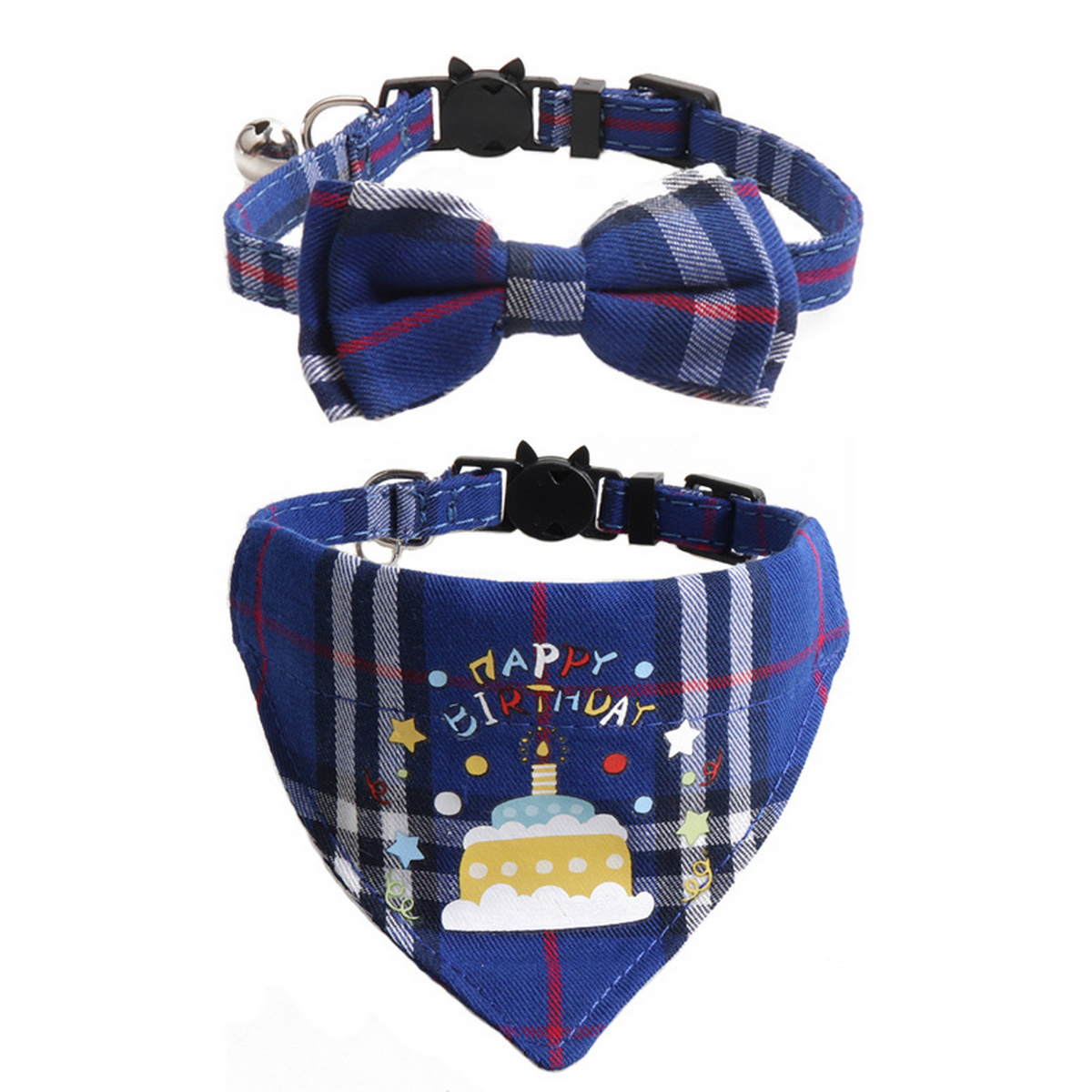 Cat Collar Set – Birthday Bow & Triangle Scarf_CWMM7768