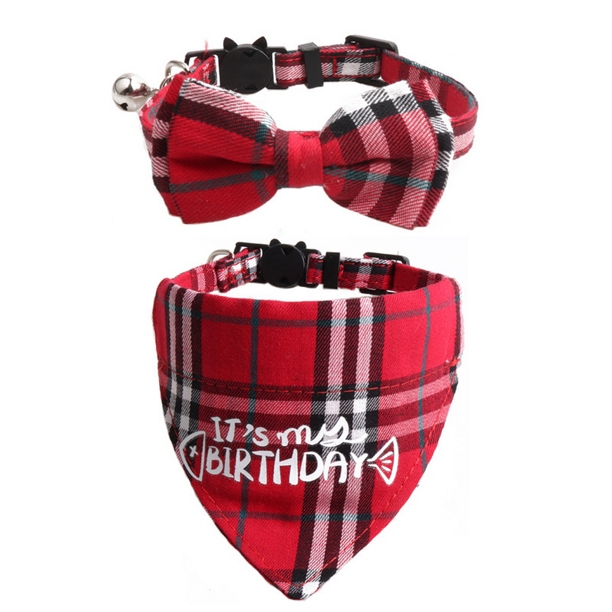 Cat Collar Set – Birthday Bow & Triangle Scarf_CWMM7768