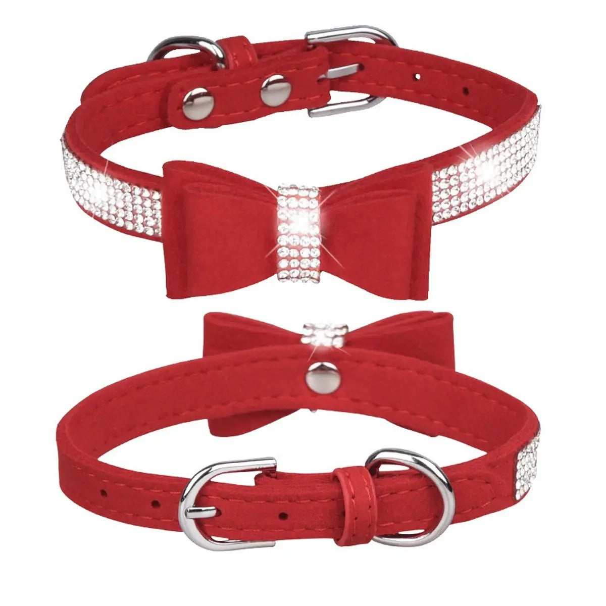 Bling Rhinestone Dog & Cat Collar with Leash_CWMM5979