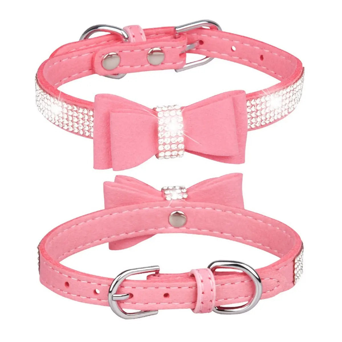 Bling Rhinestone Dog & Cat Collar with Leash_CWMM5979