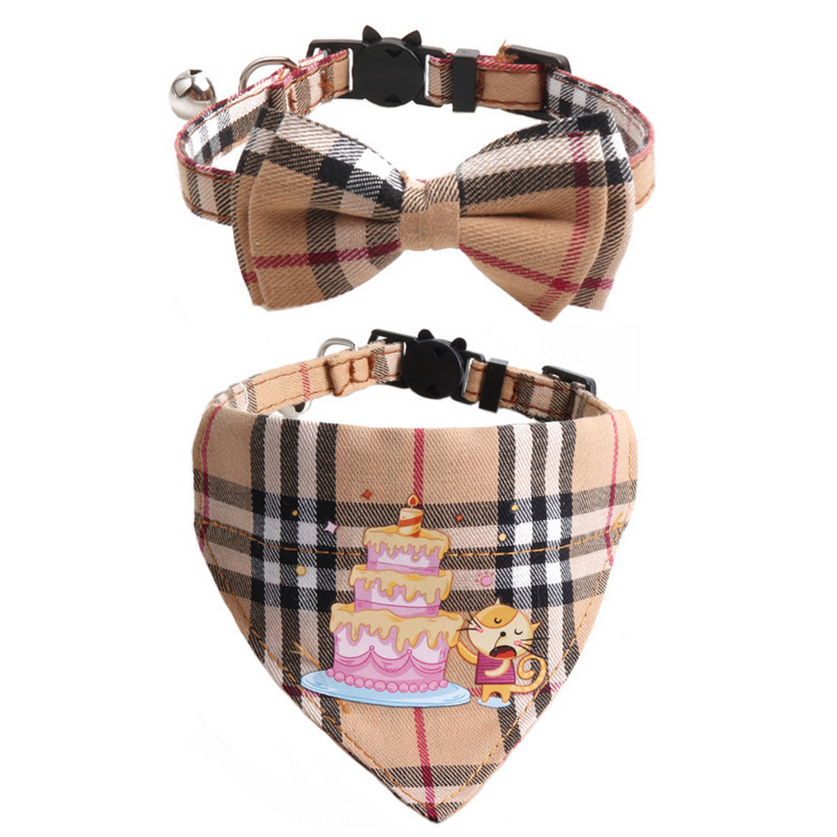 Cat Collar Set – Birthday Bow & Triangle Scarf_CWMM7768