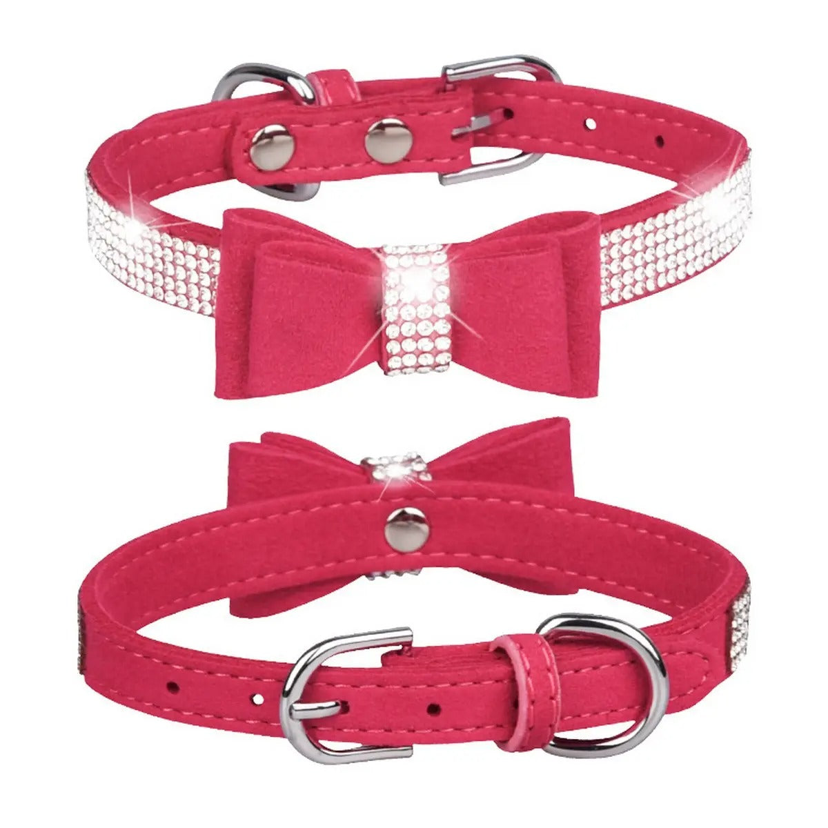 Bling Rhinestone Dog & Cat Collar with Leash_CWMM5979