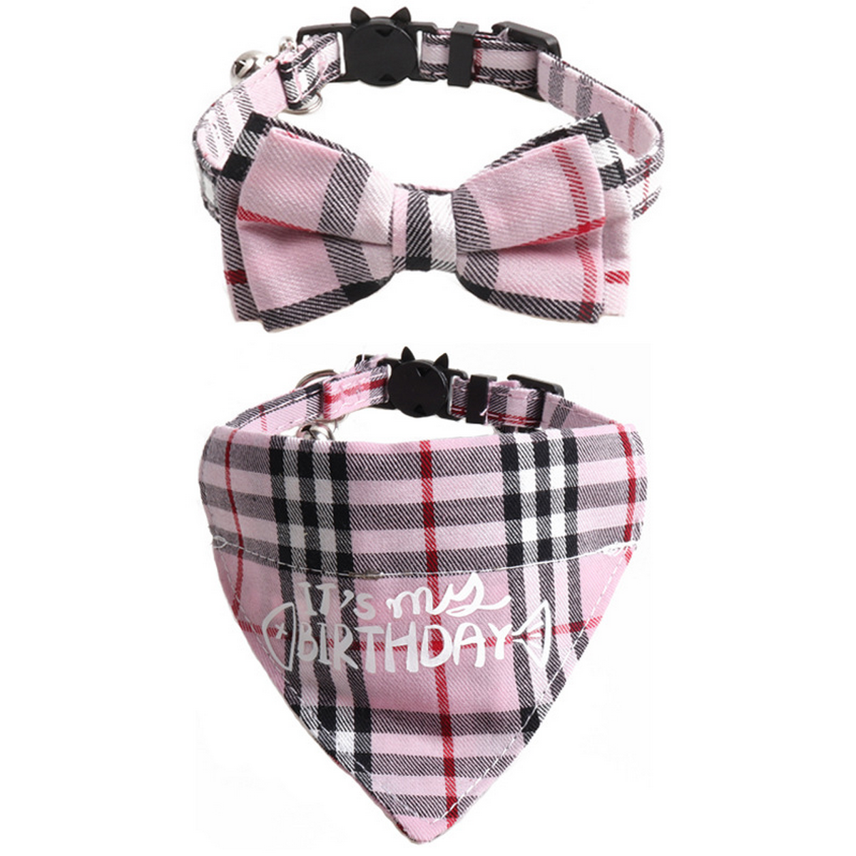 Cat Collar Set – Birthday Bow & Triangle Scarf_CWMM7768