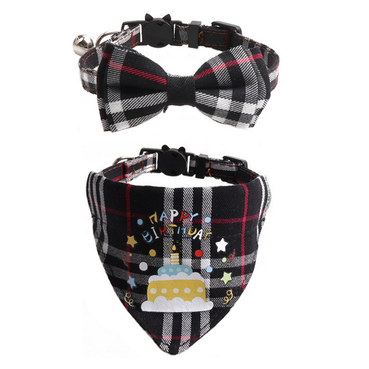 Cat Collar Set – Birthday Bow & Triangle Scarf_CWMM7768
